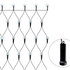 Rete di luci Durawise a pile 1,80m Bianco freddo 192 LED