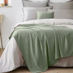 Runner letto cotone (130 x 160 cm) Léa Verde rosmarino