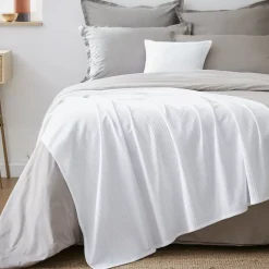 Runner letto cotone (130 x 160 cm) Léa Bianco