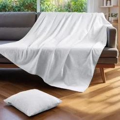 Runner letto cotone (130 x 160 cm) Léa Bianco