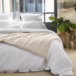 Runner letto garza di cotone (90 x 200 cm) Gaïa Beige pampa