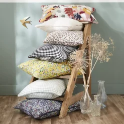 Runner letto garza di cotone (90 x 200 cm) Gaïa vichy Verde eucalipto