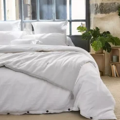 Runner letto garza di cotone (90 x 200 cm) Gaïa Grigio nuvola