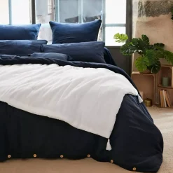 Runner letto garza di cotone (150 x 150 cm) Gaïa Bianco chantilly