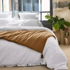 Runner letto garza di cotone (150 x 150 cm) Gaïa Camel