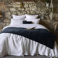 Runner letto iin velluto di cotone (90 x 200 cm) Victor Blu notte