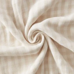 Runner letto in garza di cotone (90 x 200 cm) Gaïa vichy Beige