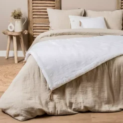 Runner letto lino lavato (90 x 200 cm) Louise Bianco