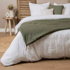 Runner letto lino lavato (90 x 200 cm) Louise Verde rosmarino