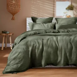 Runner letto lino lavato (90 x 200 cm) Louise Verde rosmarino
