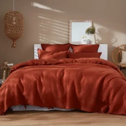 Runner letto lino lavato (90 x 200 cm) Louise Terracotta