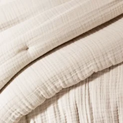 Runner letto quadrupla garza di cotone (90 x 220 cm) Victoria x Gaïa Beige pampa