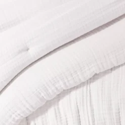 Runner letto quadrupla garza di cotone (90 x 220 cm) Victoria x Gaïa Bianco chantilly