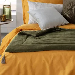 Runner letto velluto (80 x 180 cm) Sonia Verde cachi