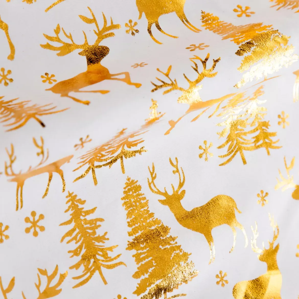 Runner da tavola (300 x 28 cm) Cervo e foresta Oro