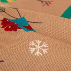 Sacchetto regalo in juta (H70 cm) Folletto e Babbo Natale Beige