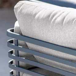 Salotto da giardino alluminio 8 posti 6 pezzi Monte Carlo Grigio antracite e grigio chiaro