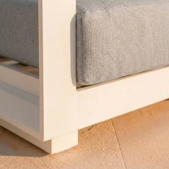 Salotto da giardino alluminio 7 posti 5 pezzi Elba Bianco e grigio chiaro