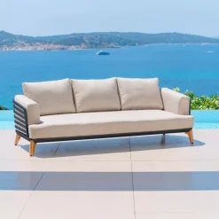 Salotto da giardino alluminio 5 posti 5 pezzi Monte Carlo Grigio antracite e tortora
