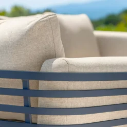 Salotto da giardino alluminio 8 posti 6 pezzi Monte Carlo Grigio antracite e beige