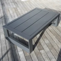 Salotto da giardino alluminio 7 posti 5 pezzi Elba Grigio antracite e grigio chiaro