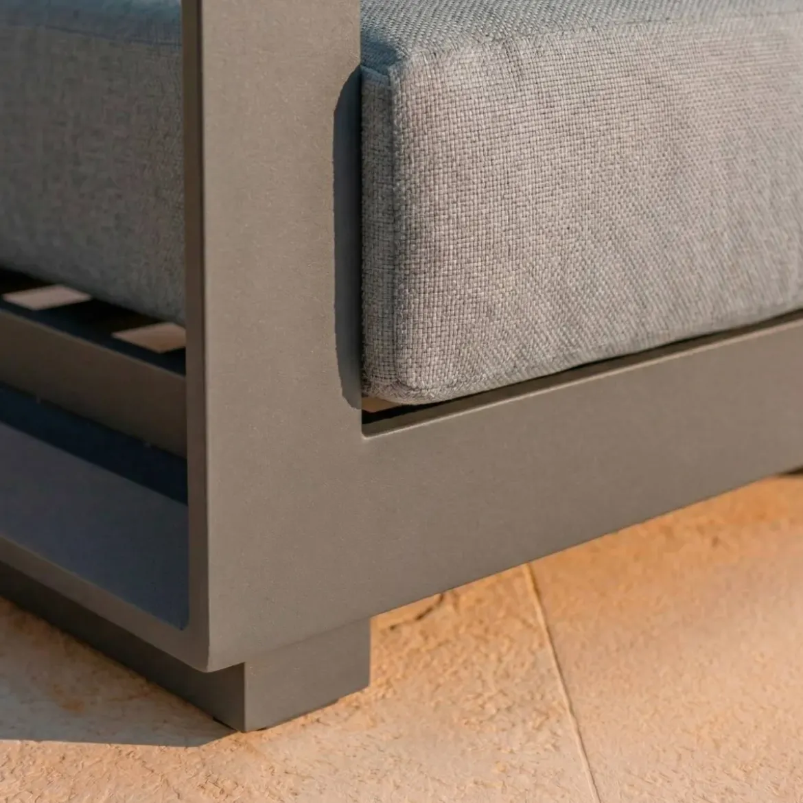 Salotto da giardino alluminio 4 posti 4 pezzi Elba Grigio antracite