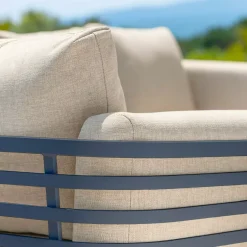 Salotto da giardino alluminio 2 posti 3 pezzi Monte Carlo Grigio antracite e beige