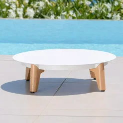 Salotto da giardino alluminio 2 posti 3 pezzi Monte Carlo Bianco e beige