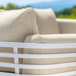 Salotto da giardino alluminio 9 posti 12 pezzi Monte Carlo Bianco e beige