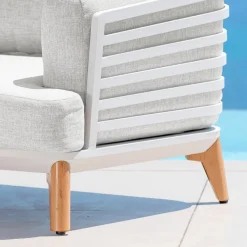 Salotto da giardino alluminio 9 posti 12 pezzi Monte Carlo Bianco e grigio chiaro