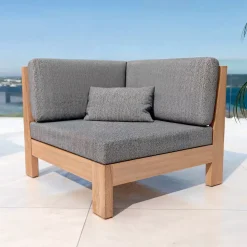 Salotto da giardino angolare in legno di acacia 5 posti 5 pezzi Bornéo Grigio antracite