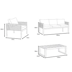 Salotto da giardino Bali Grigio antracite/Ardesia - 5 posti