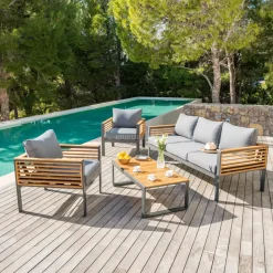 Salotto da giardino Bali Grigio antracite/Ardesia - 5 posti