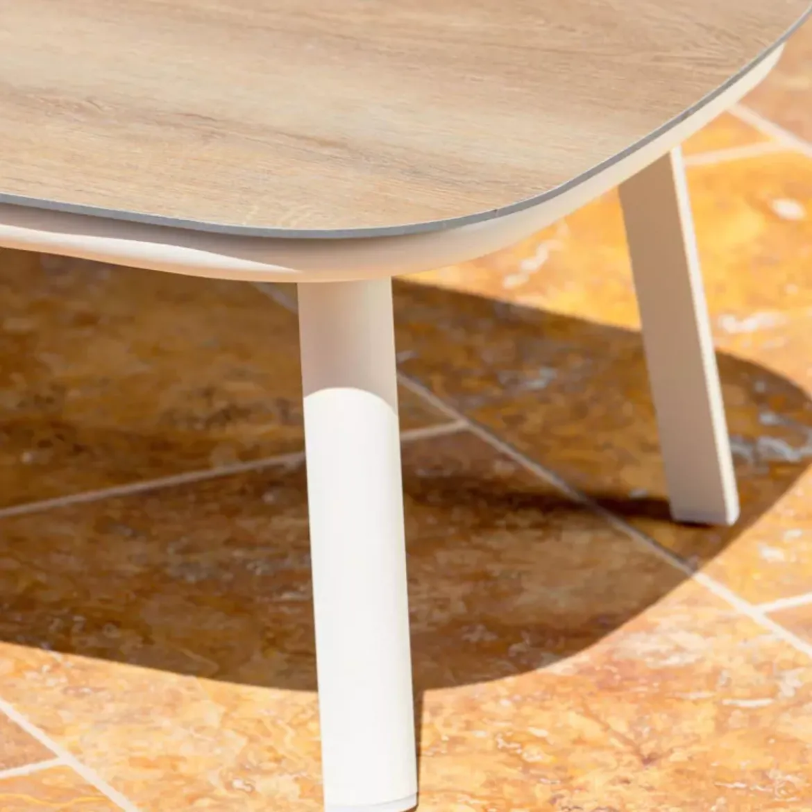 Salotto da giardino in alluminio 2 posti 3 pezzi Amalfi Bianco e beige