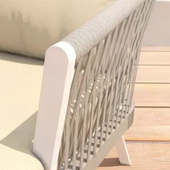 Salotto da giardino in alluminio 2 posti 3 pezzi Amalfi Bianco e beige