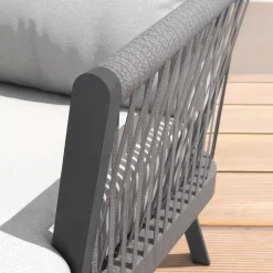 Salotto da giardino in alluminio 2 posti 3 pezzi Amalfi Grigio antracite e grigio chiaro