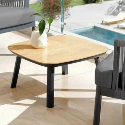 Salotto da giardino in alluminio 2 posti 3 pezzi Amalfi Grigio antracite e grigio chiaro