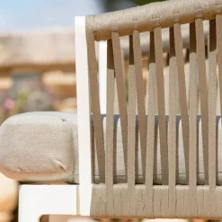 Salotto da giardino in alluminio 4 posti 4 pezzi Amalfi Bianco e tortora