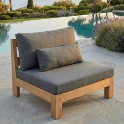 Salotto da giardino in legno di acacia 8 posti 5 pezzi Bornéo Grigio antracite