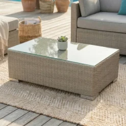 Salotto da giardino in resina intrecciata 4 posti 5 pezzi Palma Grigio e antracite