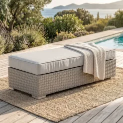 Salotto da giardino in resina intrecciata 9 posti 9 pezzi Palma Grigio