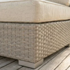 Salotto da giardino in resina intrecciata 2 posti 3 pezzi Palma Grigio e beige