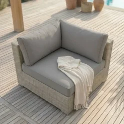 Salotto da giardino in resina intrecciata 9 posti 9 pezzi Palma Grigio e antracite