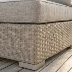 Salotto da giardino in resina intrecciata 2 posti 3 pezzi Palma Grigio e tortora