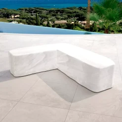 Salotto d'angolo da giardino teck 6 posti Java - Ecru