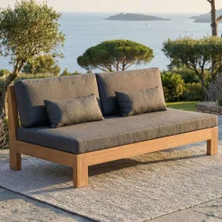 Salotto da giardino acacia 5 posti 4 pezzi Bornéo Grigio antracite