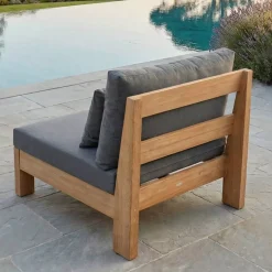 Salotto da giardino acacia 5 posti 4 pezzi Bornéo Grigio antracite