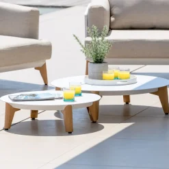 Salotto da giardino alluminio 12 posti 8 pezzi Monte Carlo Bianco e beige