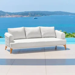 Salotto da giardino alluminio 12 posti 8 pezzi Monte Carlo Bianco e grigio chiaro