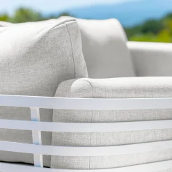 Salotto da giardino alluminio 12 posti 8 pezzi Monte Carlo Bianco e grigio chiaro